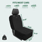 Dog Car Front Seat Cover with Side Flaps & Buckle Straps for Pet, 100% Waterproof 600D Oxford Single Seat Protector Heavy Duty Quilted Scratch Proof, Universal Size for SUV Truck, Black