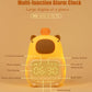 Capybara Alarm Clock with Night Light for Kids, Cute Toddler Alarm Clocks for Bedrooms Ok to Wake Clocks for Girls and Boys, Rechargeable Silicone Animal Tabletop Lamp for Kid