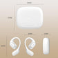 Open Ear Headphones, Bluetooth 5.4 Headphones Sports, Premium Sound with HD Mic Wireless Earbuds, 48H Playtime LED Power Display Ear Buds, IPX7 Lightweight Comfort Earphones for Running, White