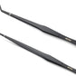 Aquarium Tweezers Extra Long 15 inches Feed Tong Clamps - FEITA Straight and Curved Stainless Steel 38cm Tweezers Set for Fish Tank Plants Aquascape Tools & Reptile Feeding Tongs - Black 2Pcs
