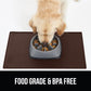 GORILLA GRIP 100% Waterproof Raised Edge BPA Free Silicone Pet Feeding Mat, Dog Cat Food Mats Contain Spills Protects Floors, Placemats for Cats and Dogs Water Bowl, Pets Accessories 16x10, Brown