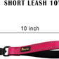 PLUTUS PET 10 Inch Short Dog Leash for Large Dogs with Locking Carabiner Clip & Padded Handle （10”, Pink）