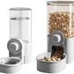 Hanging Automatic Bunny Food Water Dispenser, Gravity Rabbit Cage Feeder and Water Dispenser Ferret Cages Accessories, Cage Cat Food Bowl, for Chinchilla Guinea Pig Hedgehog (Grey)