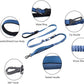 Hands Free Dog Leash for Large Medium Dogs Heavy Duty Bungee Reflective Adjustable Waist Leashes for Walking Running with Car Buckle 4-6FT (Blue)
