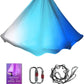 Aerial Yoga Hammock L:5M W:2.8M 5.5 Yards Aerial Pilates Silk Yoga Swing Set with 2000 Ibs Load Include Daisy Chain, Pose Guide