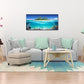 Tropical Island Coral Reef Landscape Canvas Wall Art for Living Room,Unique View Split Waterline Scenery,Beautiful Nature Summer Travel Scenic Picture Print Artwork Painting Decor,Inner Frame 20x40