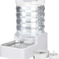 Dog Cat Water Dispenser: 8L White Upgraded Gravity Feeder with Stainless Steel Bowl - BPA-Free Large Capacity for Medium/Large Pets - Indoor & Outdoor Use