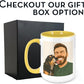 Personalized Coffee Mug, Custom Drawing Portrait Gift, Funny Customized Coffee Gift for Men & Women, Custom Mugs with Pictures, Yellow 15oz Customized Ceramic Tea Cup