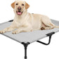 Elevated Dog Bed 42 Inch - Breathable Raised Pet Bed for Large Dogs, Waterproof Dog Cot Bed Easy to Assemble, Durable Portable Pet Cot with Non-Slip Feet, Grey