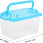 Plastic Turtle Fish Tank with Handle, Clear Aquarium Container for Small Pets, Tortoise Habitat, Goldfish Bowl, Reptile Transport Box, 5.11 X 3.54 X 3.54 Inch
