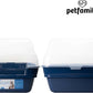 Petfamily Cat Litter Box, Large Foldable Jumbo Hooded Cat Litter Box with Transparent Lid (Navy Blue)
