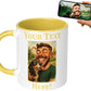 Personalized Coffee Mug, Custom Photo Caricature Gift, Funny Customized Coffee Gift for Men & Women, Custom Mugs with Pictures, Yellow 11oz Customized Ceramic Tea Cup