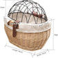 Bike Pet Basket, Wicker Bike Basket for Small Dogs Cats Pet Carrier Front Basket with Wire Mesh Cover and Lid, Wicker Basket for Dogs and Cats, Rattan Storage Basket, 11.81 * 9.84 inch (B)