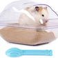 BUCATSTATE Sand Bath Container for Hamster Transparent Toilet with Scoop Set Dust Bath Sandbox Cage Accessories for Small Animals(Purple, Large)
