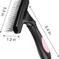 Pet Grooming Rake - Double Row Pins Shedding and Dematting Undercoat Rake Comb for Dogs, Cats, Matted, Short, Long Hair Coats - Safe Grooming & Deshedding Brush - Comb Out Mats & Tangles Easily