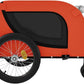 Tidyard Pet Bike Trailer Orange and Black Oxford Fabric and Iron Pet Bicycle Carrier, Animal Bike Stroller for Cat, Puppy, Dog, Outdoor, Travel Style B
