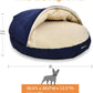 Amazon Basics Pet Cave Bed for Dog, With Removal Nesting Cave Cover, Fits up to 35lbs Pets, 30 x 30 x 12.5 inches, Blue