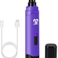 Casfuy Dog Nail Grinder Upgraded - Professional 2-Speed Electric Rechargeable Pet Nail Trimmer Painless Paws Grooming & Smoothing for Small Medium Large Dogs & Cats (Purple)