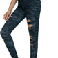DIBAOLONG Womens High Waist Yoga Pants Cutout Ripped Tummy Control Workout Running Yoga Skinny Leggings