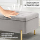 45.6 Inch Velvet Storage Bench, Tufted Upholstered Ottoman with Storage, Bedroom Living Room Entryway Rectangular Accent Bench, Grey