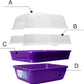 Petfamily Cat Litter Box, Large Foldable Jumbo Hooded Cat Litter Box with Transparent Lid (Purple)