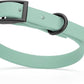 Dogline Biothane Waterproof Dog Collar Strong Coated Nylon Webbing with Black Hardware Odor- Proof for Easy Care Easy to Clean High Performance Fits Small Medium or Large Dogs, Sage Green
