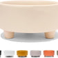 Waggo Uplift Ceramic Dog Bowl for Small Medium and Large Breeds - Heavyweight and Durable Pet Food and Water Dish Crock, Dishwasher Safe, Modern, Elevated Feeder (Buttercream, Small)
