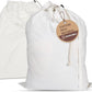 LFH Home Cotton Canvas Extra Large Laundry Bag with Handle, Heavy Duty Drawstring Closure Washable Laundry Bags School Travel, Home, Hotel, College Dorm, Organizer Sack, Toys Clothes 28x36-White