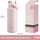 40 oz Insulated Water Bottle with 2-in-1 Straw and Spout Lid, Keep Cold 24H, Leak-Proof, BPA-Free, Double Wall Stainless Steel Water Bottle for Sports, Gym, Travel, and School (Cotton Candy)