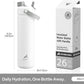 26 oz Insulated Water Bottle with 2-in-1 Straw and Spout Lid, Glow-in-the-Dark, 24H Cold, Leakproof, Fits in Car Cup Holder, Stainless Steel for Sports, Travel, and School (Luminous Flutter)