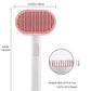 Cat Brush With Release Button - Self-Cleaning Sliker for Indoor Short Cats, Effortless Hair Removal, Gentle on Skin, Grooming for Shedding and Loose Fur