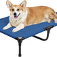 Medium Cooling Elevated Dog Bed, Outdoor Raised Pet Cots Beds for Medium Dogs with Breathable Mesh, Portable Pet Hammock, Lifted Travel Dog Bed with Non-Slip Feet, Easy to Clean, Blue, M
