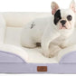 Bedsure Orthopedic Dog Bed Medium Size Dogs - Washable Medium Dog Cat Bed Waterproof, Comfort Pet Couch Sofa with Washable Removable Cover, Pets Bed with Nonskid Bottom, Lavender, 28"