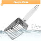 Cat Litter Scoop - Stainless Steel Metal Cat Litter Scoop-Sturdy Mesh Scooper - Mesh Shovel-Easy to Clean - Suitable for Cat Litter Box -Grey White