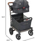 Pet Foldable Cart - Luxury Cat & Dog Stroller with Extra Large Shopping Basket, Cup Holders, & Ventilated Canopy - Easy Fold Pet Stroller for Cats & Dogs