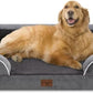 Comfort Expression XL Dog Bed with Bolster, Waterproof Orthopedic Foam Dog Beds for Extra Large Dogs, Washable Dogs Sofa Pet Bed with Removable Cover & Non-Slip Bottom(X-Large,Dark Grey)