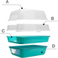 Petfamily Cat Litter Box, Large Foldable Jumbo Hooded Cat Litter Box with Transparent Lid (Teal)