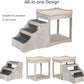 unipaws Pet Bunk Bed with Removable Step for Dogs and Cats, Multi-Level Bed Window Perch Seat Platform with Cushion and Cat Scratch Pad, Indoor Use