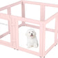 Clear Acrylic Plastic Dog Playpen - Clear Dog Play Pen - Easy Assemble Acrylic Dog Playpen - Puppy Playpen, Cat Playpen, Small Animal Playpen, Dog Play Pen Indoors (Pink-23.6" H, 8PCS)