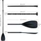 SUP Paddle - 3-Piece Adjustable Aluminium SUP Paddle with Glass Fiber Blade for Surfing, Floating, Water Sports