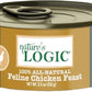 Nature's Logic Wet Cat Food - Feline Chicken Feast 95% Animal Ingredients - No Synthetic Vitamins, Minerals or Artificial Additives, 100% Natural, Grain-Free, Made in USA - Chicken (5.5 oz, 24 pack)