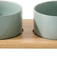 Ceramic Elevated Dog Bowls, Food and Water Bowls for Dogs, Puppy, Raised Dog Dish, Pet Feeder(6inch, 2 x Light Green + Stand)
