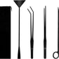 Aquarium Aquascaping Tool Stainless Steel Aquascape Tools Kit 4 in 1 Anti-Rust Fish Tank Starter Kit with Tweezers Scissors Spatula for Aquarium Plants (Black)