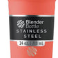 BlenderBottle Strada Shaker Cup Insulated Stainless Steel Water Bottle with Wire Whisk, 24-Ounce, Full Color Coral