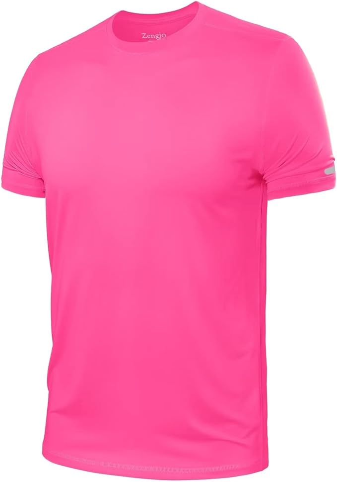 Zengjo Athletic Shirts for Men Short Sleeve Quick Dry Workout Running Gym Sport Exercise Tee Moisture Wicking