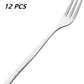 Crab Stainless Steel Forks,Escargot Fork 3 Prong Tasting Appetizer Forks Portable Cocktail Salad Fruit Forks for Party Travel,Set of 12, 5 Inches (12 Pcs)