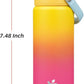 Insulated Water Bottle with Straw Lid,18 oz Stainless Steel Vacuum Metal Bottle with Silicone Handle,Rainbow