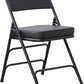 BOOSDEN Padded Folding Chair, Foldable Chair with Thick Cushion, Heavy Duty Metal Folding Chair for Outdoor & Indoor & Dining & Party, Black