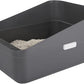 Sfozstra Open Top Litter Box: Grey Medium Removable Liner - Secure and Odor Control - Durable High Side Sifting Litter Box for Small Cats