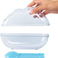 BUCATSTATE Hamster Sand Bath Container Transparent Hamster Dust Bath Kit Dwarf Toilet with Scoop Set Cage Accessories for Small Animals, Gerbil, Syrian Hamster, Mouse (Blue, Medium)